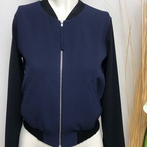 Aritzia Babaton Blue/Black Gilroy Bomber Lightweight Jacket Size XS